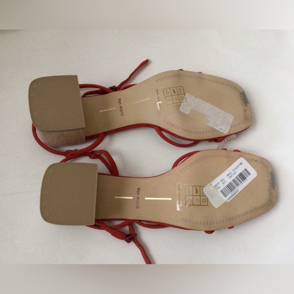 🆕DOLCE VITA ZAYLA HEELED WOODEN RED SANDALS (Sz 8.5) - Picture 16 of 16